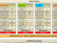 Pantalla de monitoreo v&iacute;a web: tablas de lectura.